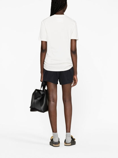 Jil Sander Plus Logo Cotton T-Shirt with Crew Neck White