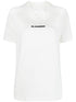 Jil Sander Plus Logo Cotton T-Shirt with Crew Neck White