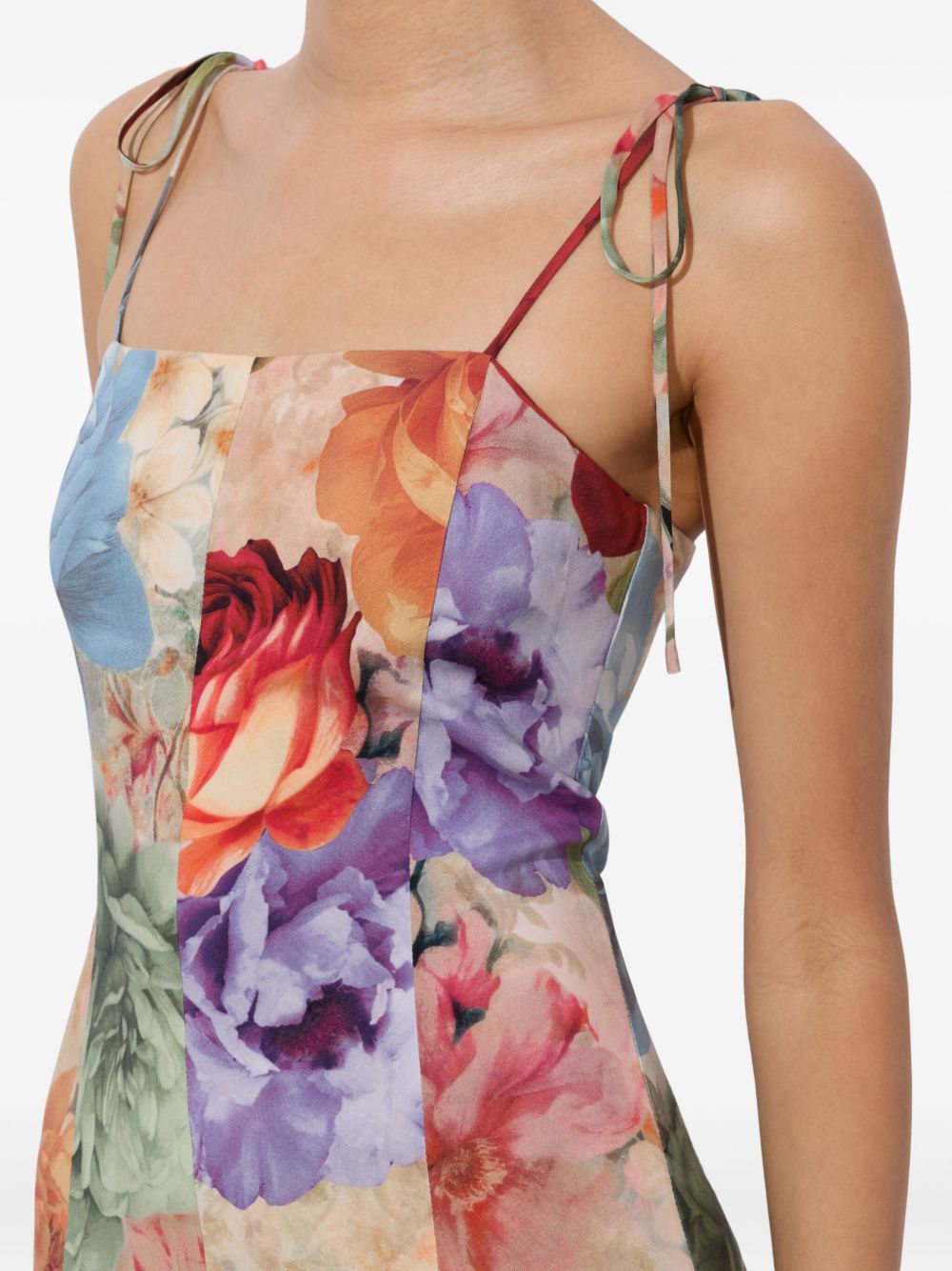 Alice + Olivia Jeannette Floral Midi Dress Multicolour