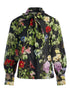 Alice + Olivia Floral-Print Cotton Pussy-Bow Blouse Black Black