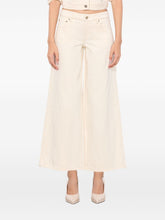 Alice + Olivia High-rise Wide-leg Cream Trousers White