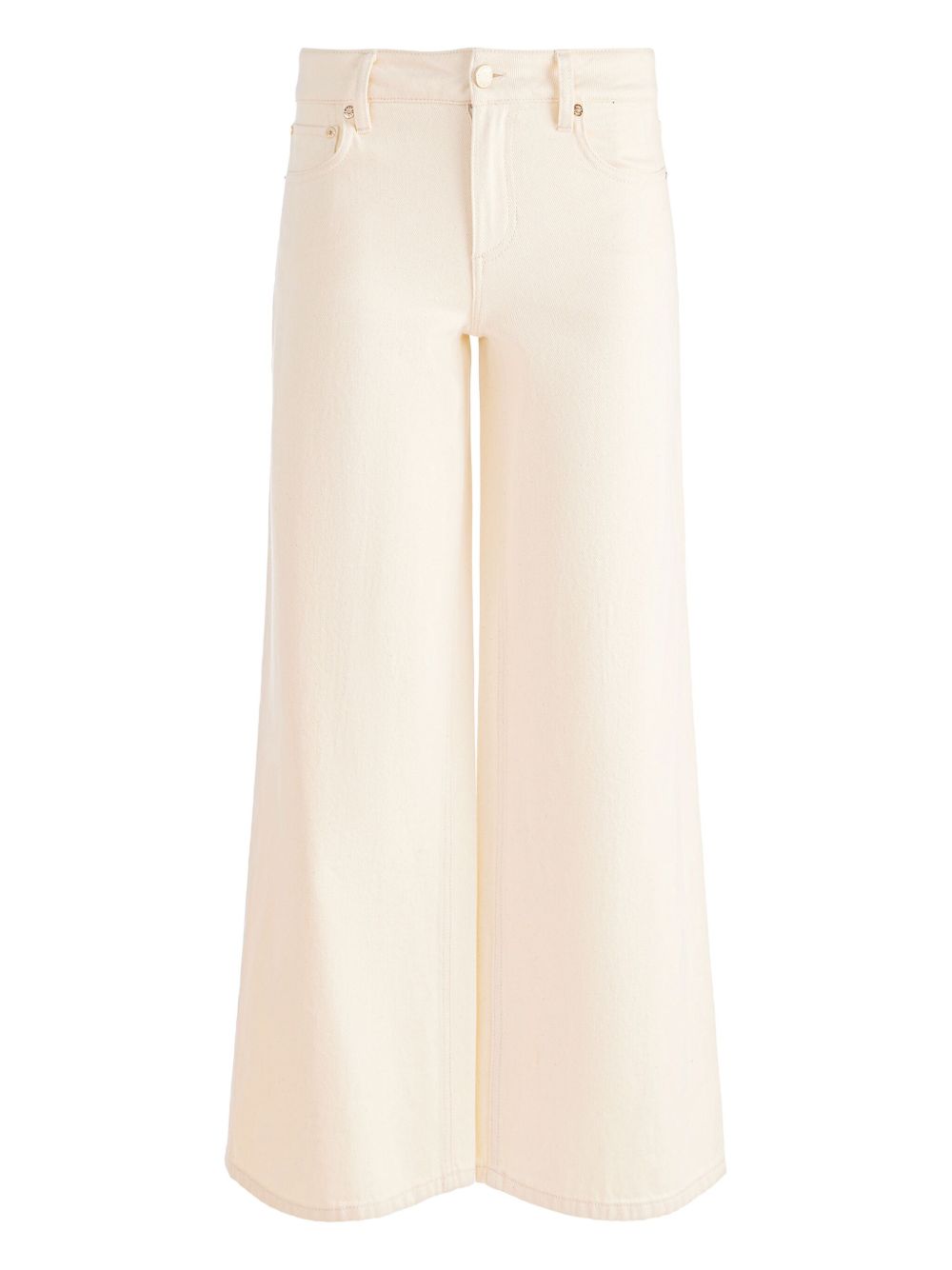 Alice + Olivia High-rise Wide-leg Cream Trousers White