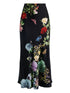 Alice + Olivia Floral-Print Bias-Cut Terese Long Slip Skirt Black black