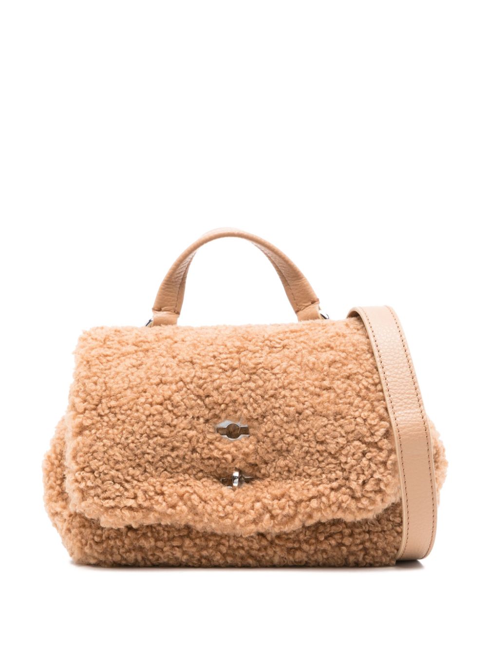 Zanellato Postina Baby Teddy Silk and Nylon Brown Handbag