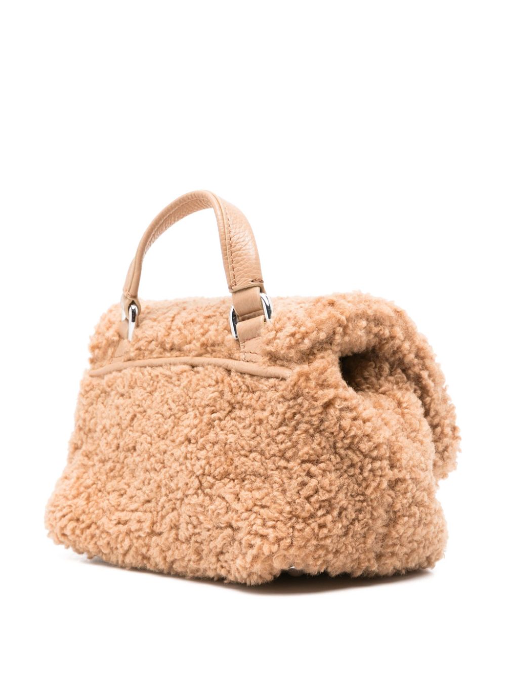Zanellato Postina Baby Teddy Silk and Nylon Brown Handbag