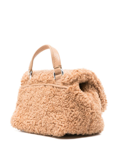 Zanellato Postina Baby Teddy Silk and Nylon Brown Handbag