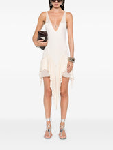The Attico Ivory Asymmetric Ruffled Sleeveless Mini Dress Ivory