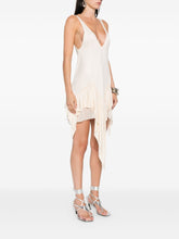 The Attico Ivory Asymmetric Ruffled Sleeveless Mini Dress Ivory