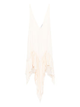The Attico Ivory Asymmetric Ruffled Sleeveless Mini Dress Ivory