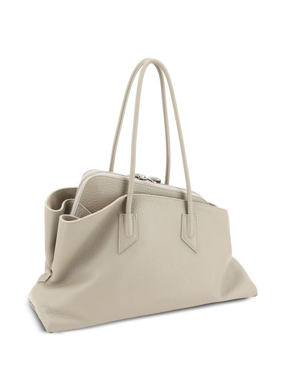 The Attico La Passeggiata Medium Leather Shoulder Bag White