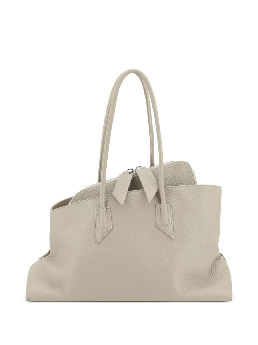 The Attico La Passeggiata Medium Leather Shoulder Bag White
