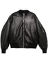 The Attico Bomber Lambskin Leather Jacket Black