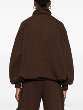 The Attico Zip-Neck Cotton Sweatshirt Brown
