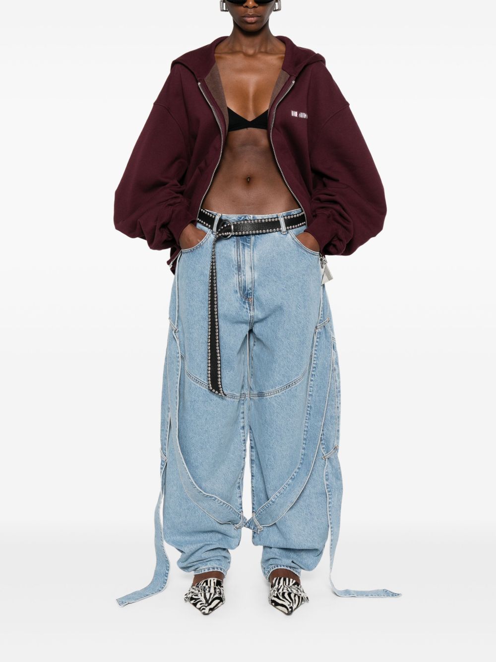 The Attico Wide-Leg Light Blue Denim Jeans Clear Blue