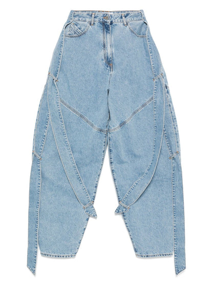 The Attico Wide-Leg Light Blue Denim Jeans Clear Blue