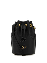 Valentino Garavani VLogo Signature Mini Leather Bucket Bag Black