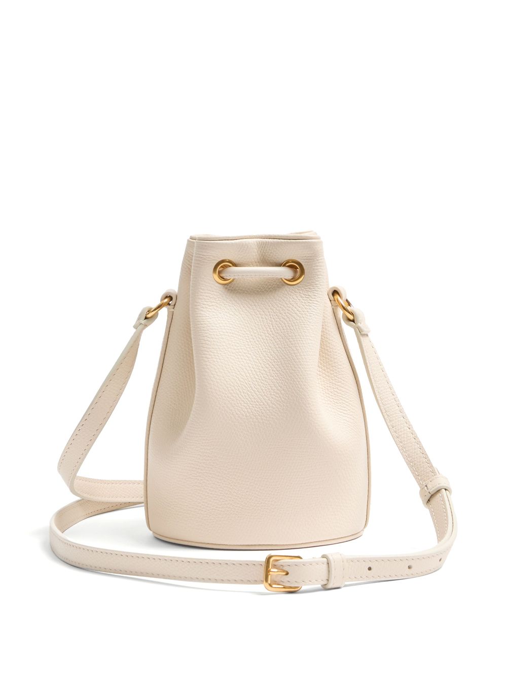 Valentino Garavani VLogo Signature Mini Leather Bucket Clutch Ivory