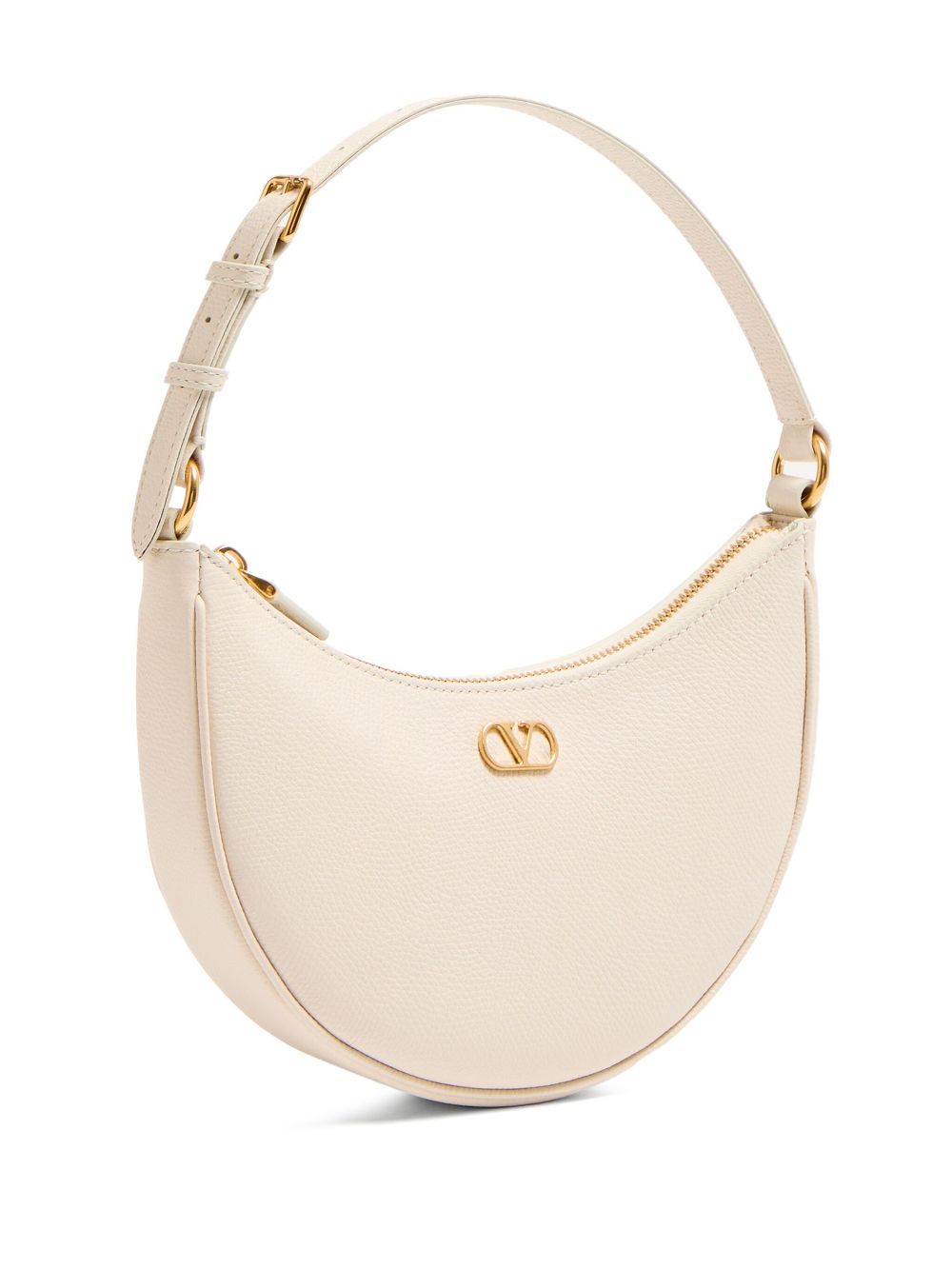 Valentino Garavani VLogo Signature Mini Leather Hobo Clutch Ivory