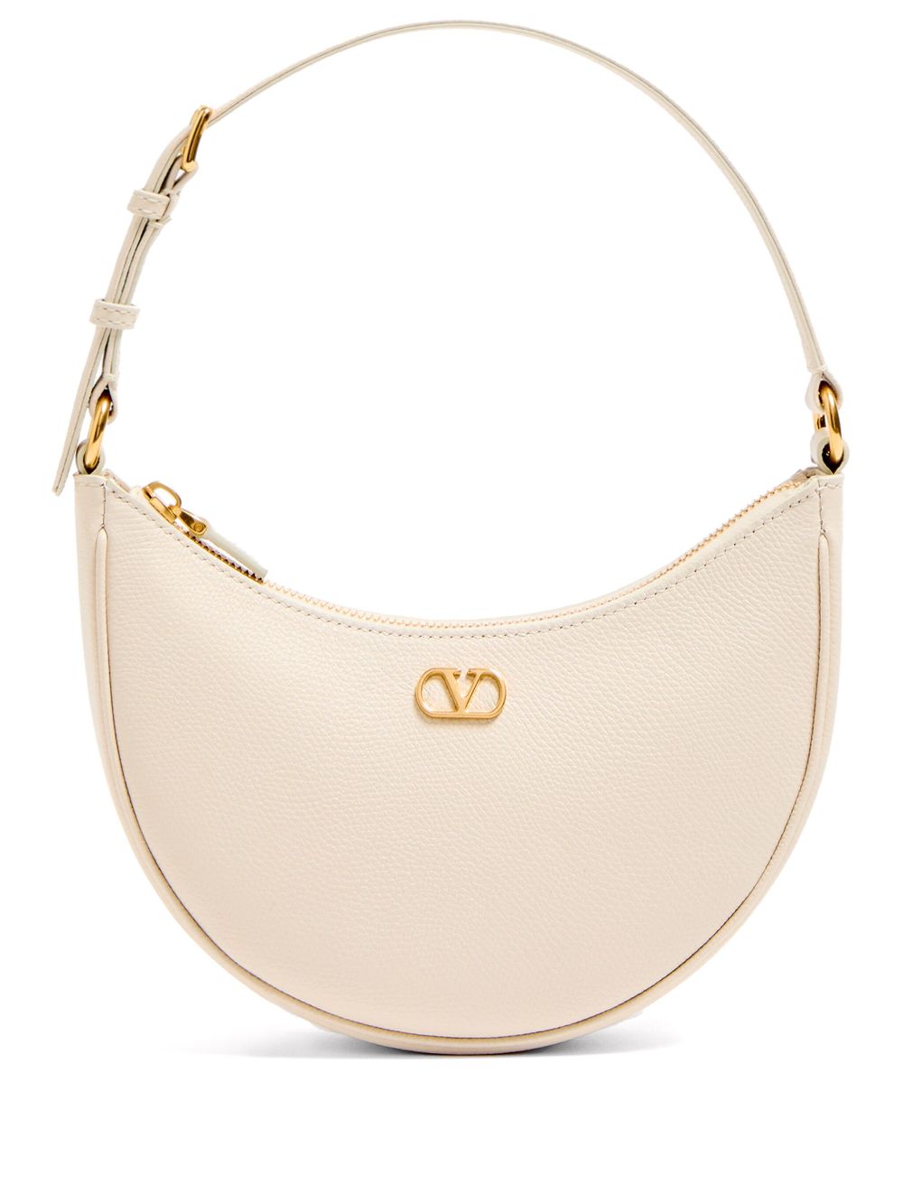 Valentino Garavani VLogo Signature Mini Leather Hobo Clutch Ivory