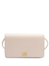 Valentino Garavani VLogo Signature Mini Clutch in Ivory Silk and Leather Ivory