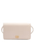 Valentino Garavani VLogo Signature Mini Clutch in Ivory Silk and Leather Ivory