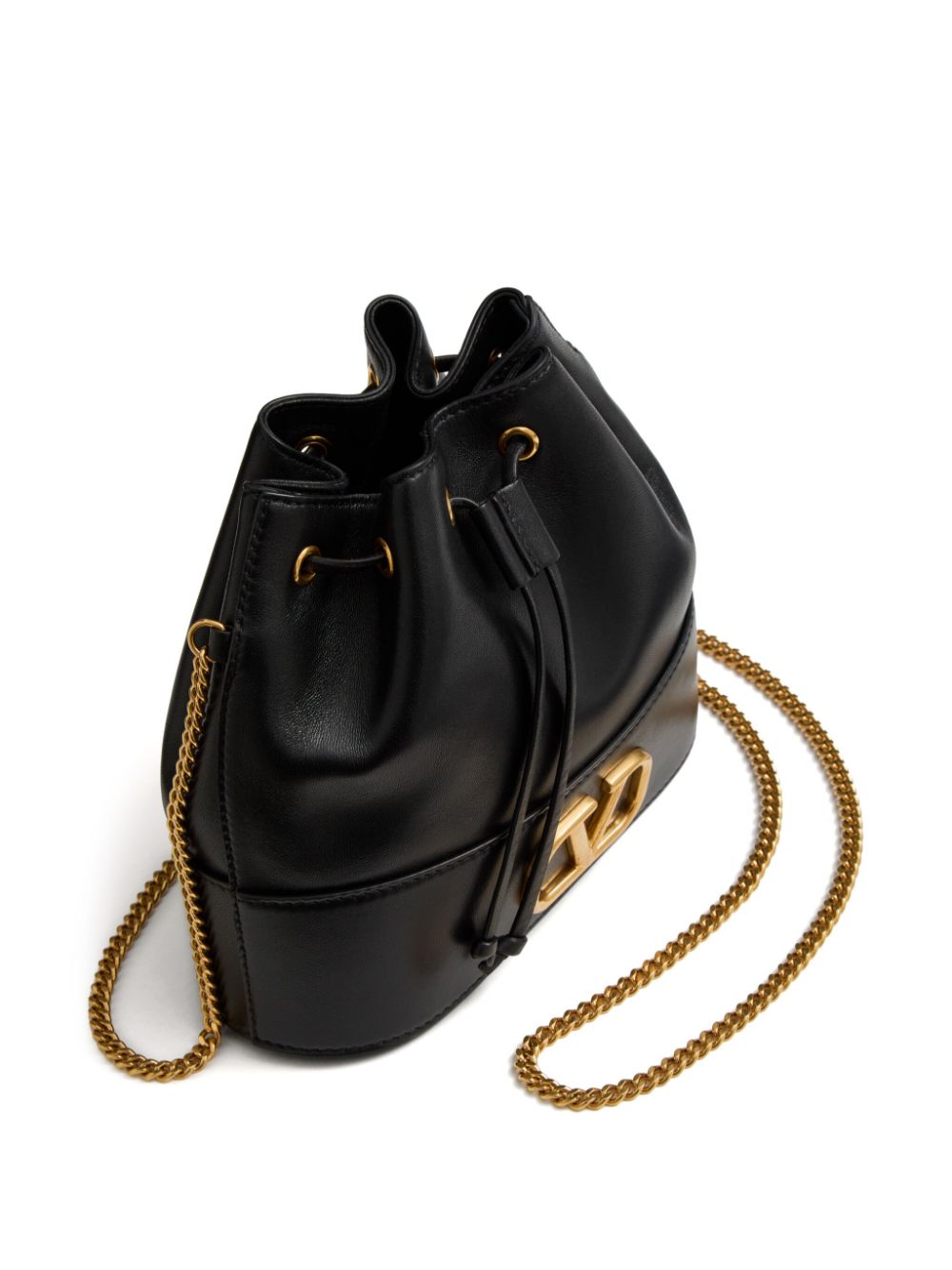 Valentino Garavani VLogo Signature Silk &amp; Nylon Mini Clutch Bag Black
