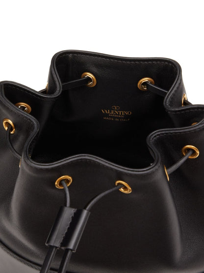 Valentino Garavani VLogo Signature Silk &amp; Nylon Mini Clutch Bag Black
