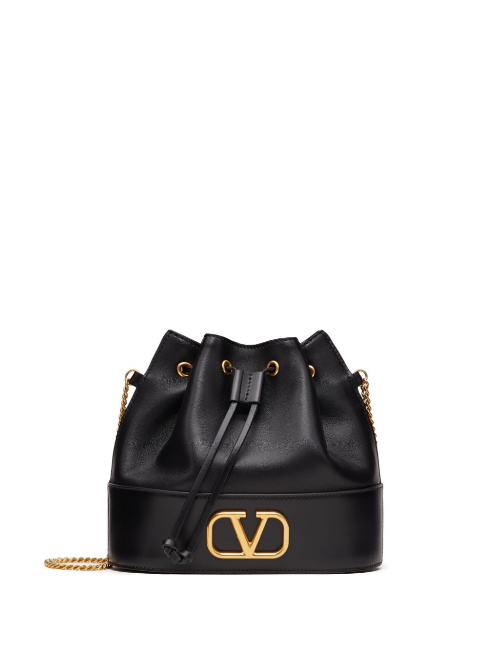 Valentino Garavani VLogo Signature Silk &amp; Nylon Mini Clutch Bag Black