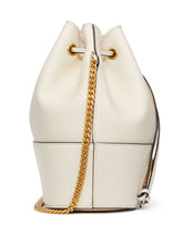 Valentino Garavani VLogo Signature Leather and Silk Mini Clutch Ivory