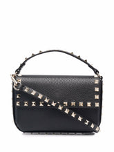 Valentino Garavani Rockstud Mini Leather and Silk Clutch Bag Black