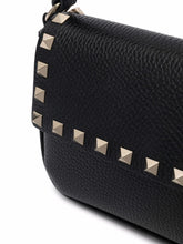 Valentino Garavani Rockstud Mini Leather and Silk Clutch Bag Black