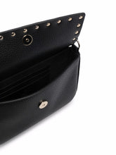 Valentino Garavani Rockstud Mini Leather and Silk Clutch Bag Black