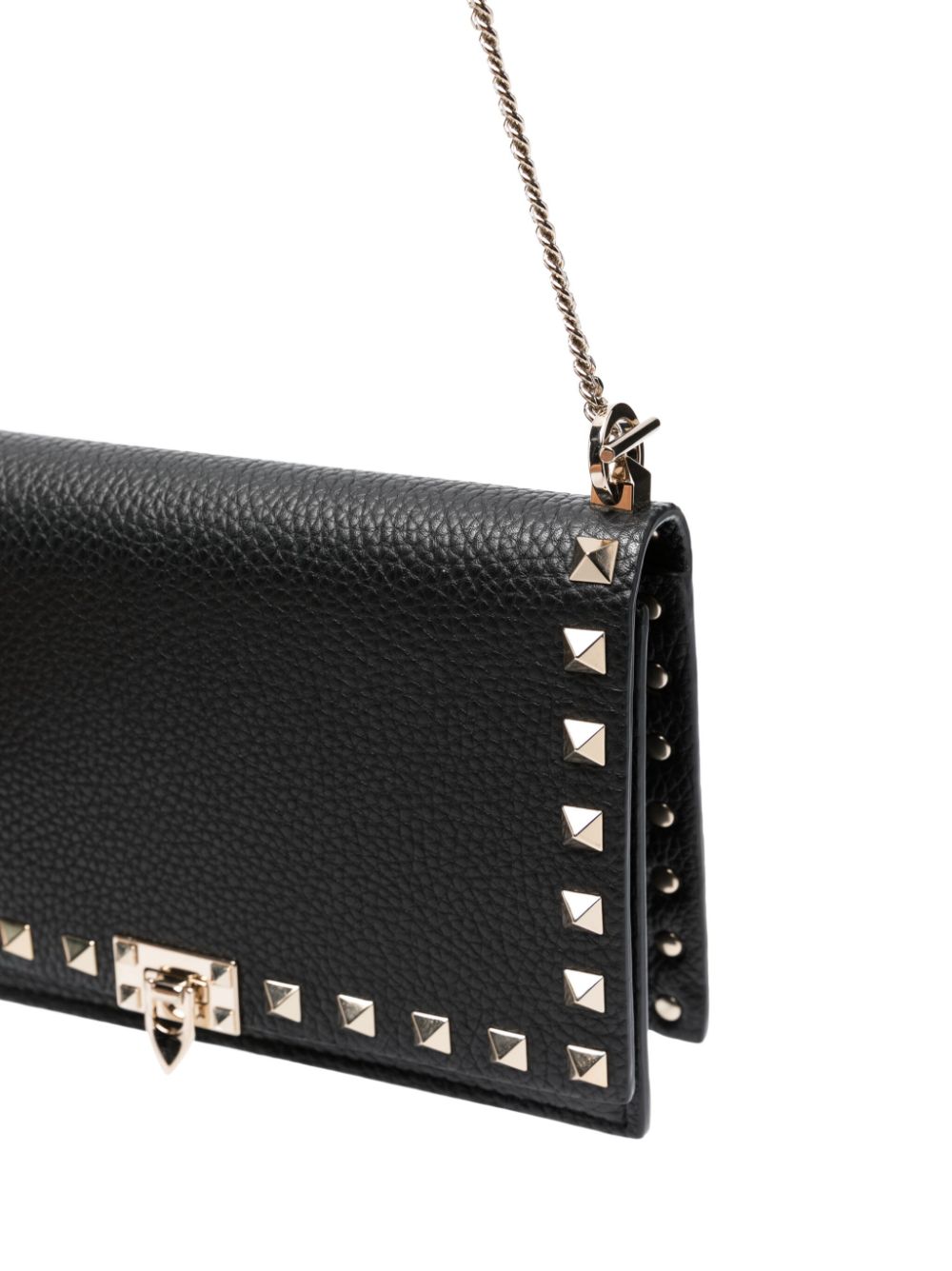 Valentino Garavani Rockstud Mini Silk &amp; Nylon Clutch Bag Black