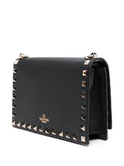 Valentino Garavani Rockstud Mini Silk &amp; Nylon Clutch Bag Black