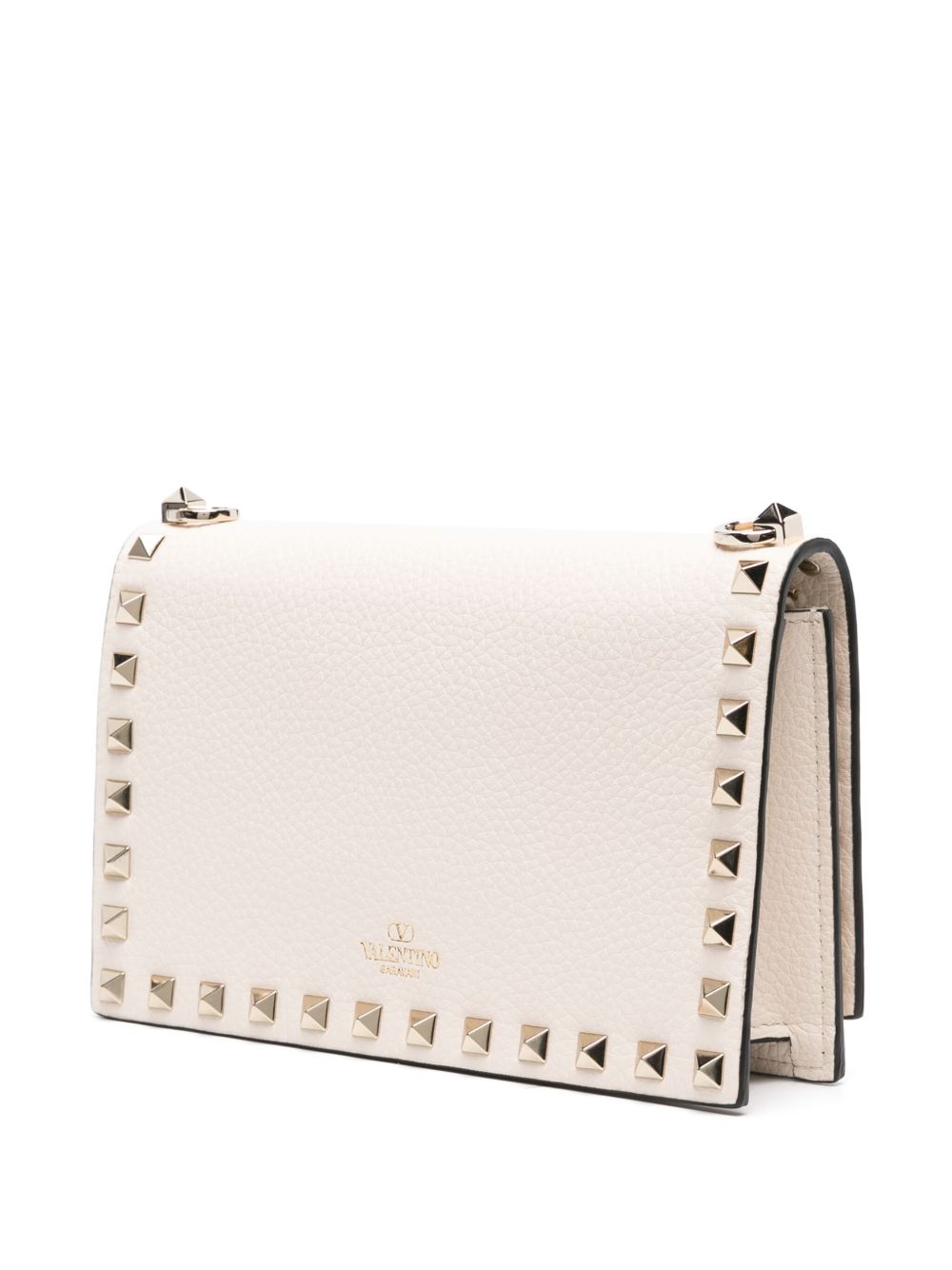 Valentino Garavani Rockstud Silk &amp; Nylon Mini Clutch Ivory