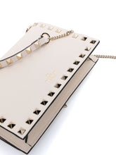 Valentino Garavani Rockstud Silk & Nylon Mini Clutch Ivory