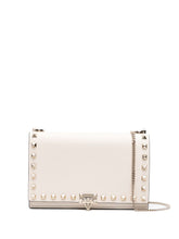 Valentino Garavani Rockstud Silk & Nylon Mini Clutch Ivory