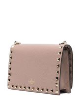 Valentino Garavani Rockstud Leather Mini Clutch Bag Powder Pink Powder