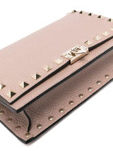 Valentino Garavani Rockstud Leather Mini Clutch Bag Powder Pink Powder