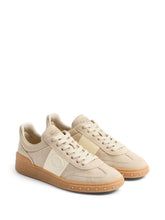 Valentino Garavani Upvillage Low Top Sneaker In Split Leather And Nappa Calfskin - Beige