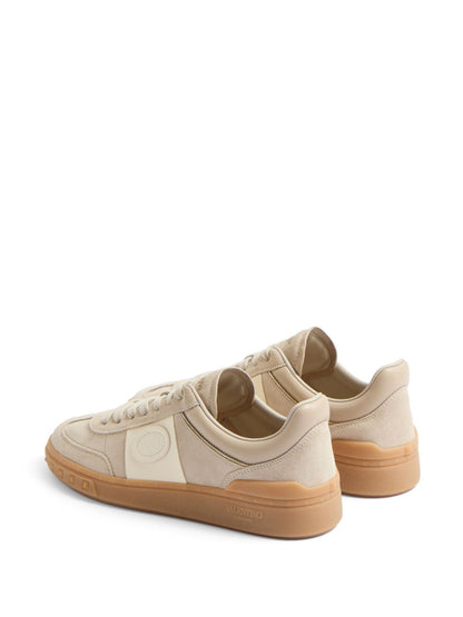 Valentino Garavani Upvillage Low Top Sneaker In Split Leather And Nappa Calfskin - Beige