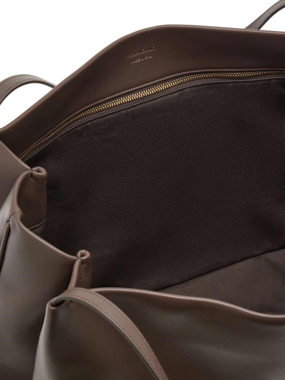 Ferragamo Medium Gancini Clasp Tote Bag Grey