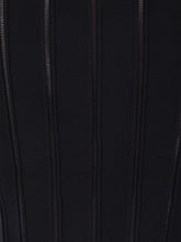 Elisabetta Franchi Ribbed-Knit Peplum Cardigan with Gold Buttons Black Black