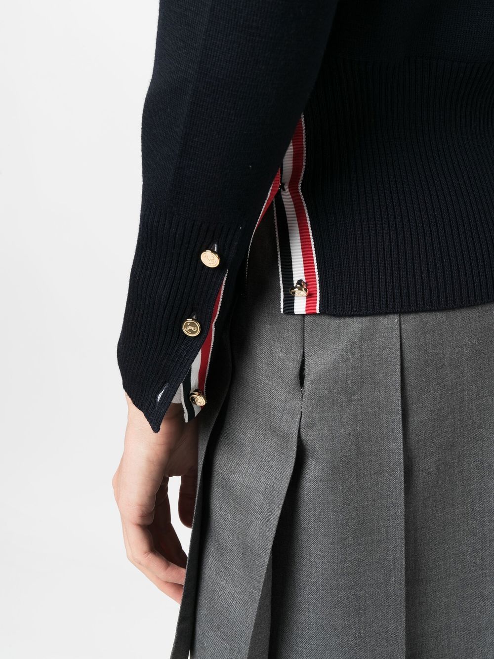Thom Browne 4-Bar Wool Cardigan Blue
