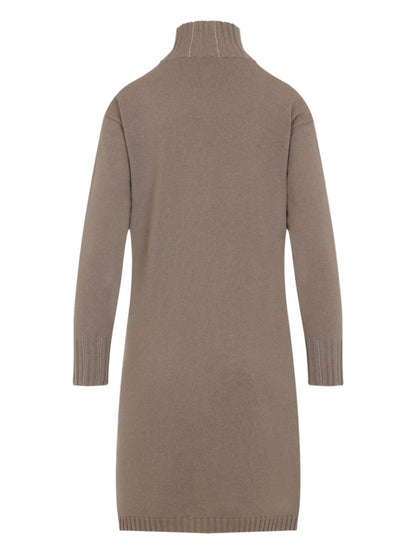 Fabiana Filippi Crystal-Embellished Wool Short Dress in Brown Brown