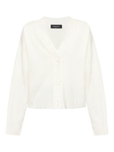 Fabiana Filippi V-Neck Wool-Silk Sweater Cream