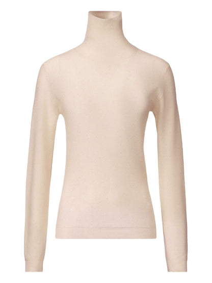 Fabiana Filippi Sequined Wool Roll-Neck Sweater White