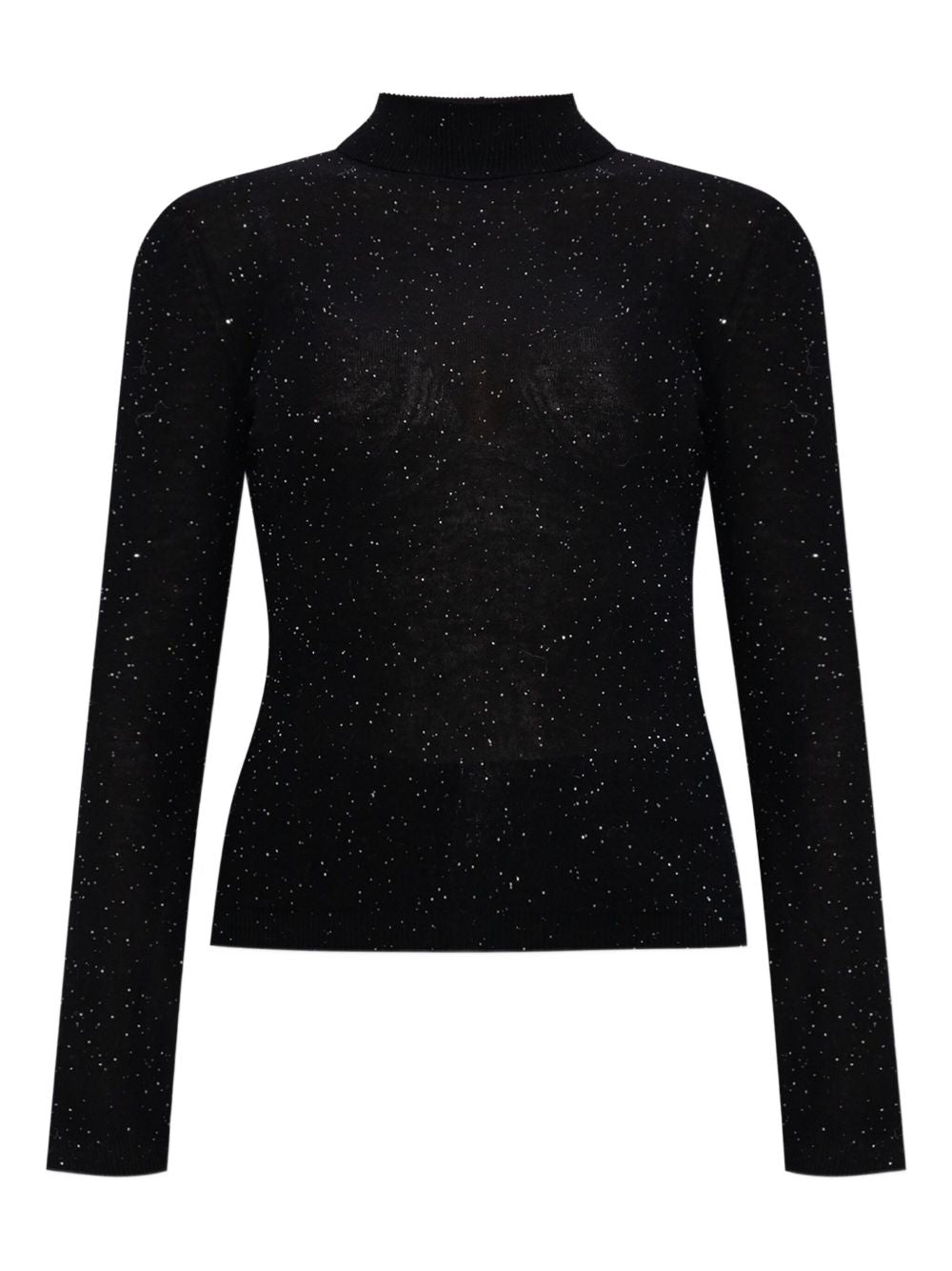 Fabiana Filippi Turtleneck Wool and Silk Sweater Black black