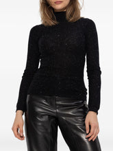 Fabiana Filippi Turtleneck Wool and Silk Sweater Black black