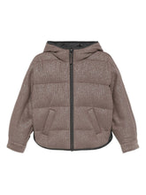 Brunello Cucinelli Quilted Cashmere Down Hooded Jacket Brown